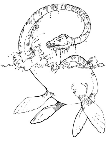 Elasmosaurus Plesiosaur Coloring Page